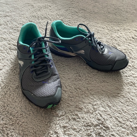 Puma grey/purple/teal trainers - Picture 1 of 4